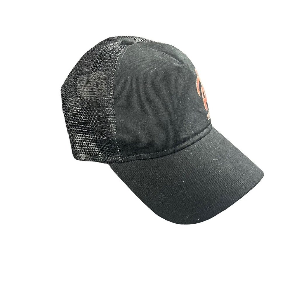 Peloton Otto Baseball Cap Classic Black Adjustable One Size Hat Black Pink Logo - Picture 4 of 8